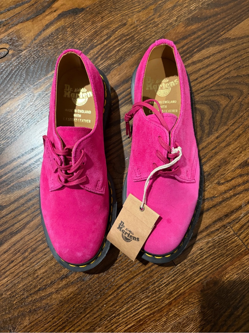 Dr. Martens Hot Pink Suede Lace-Up Shoes (men’s 5- equivalent to women’s 7-8)
